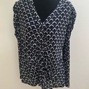 Halogen navy geometric blouse 1X